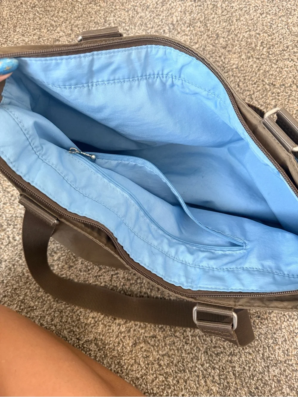 Baggallini Olive Green Nylon Tote with Exterior Pockets
